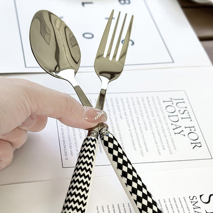 3PCS Stainless Steel Ceramic Handle Cutlery Set with Gift Box