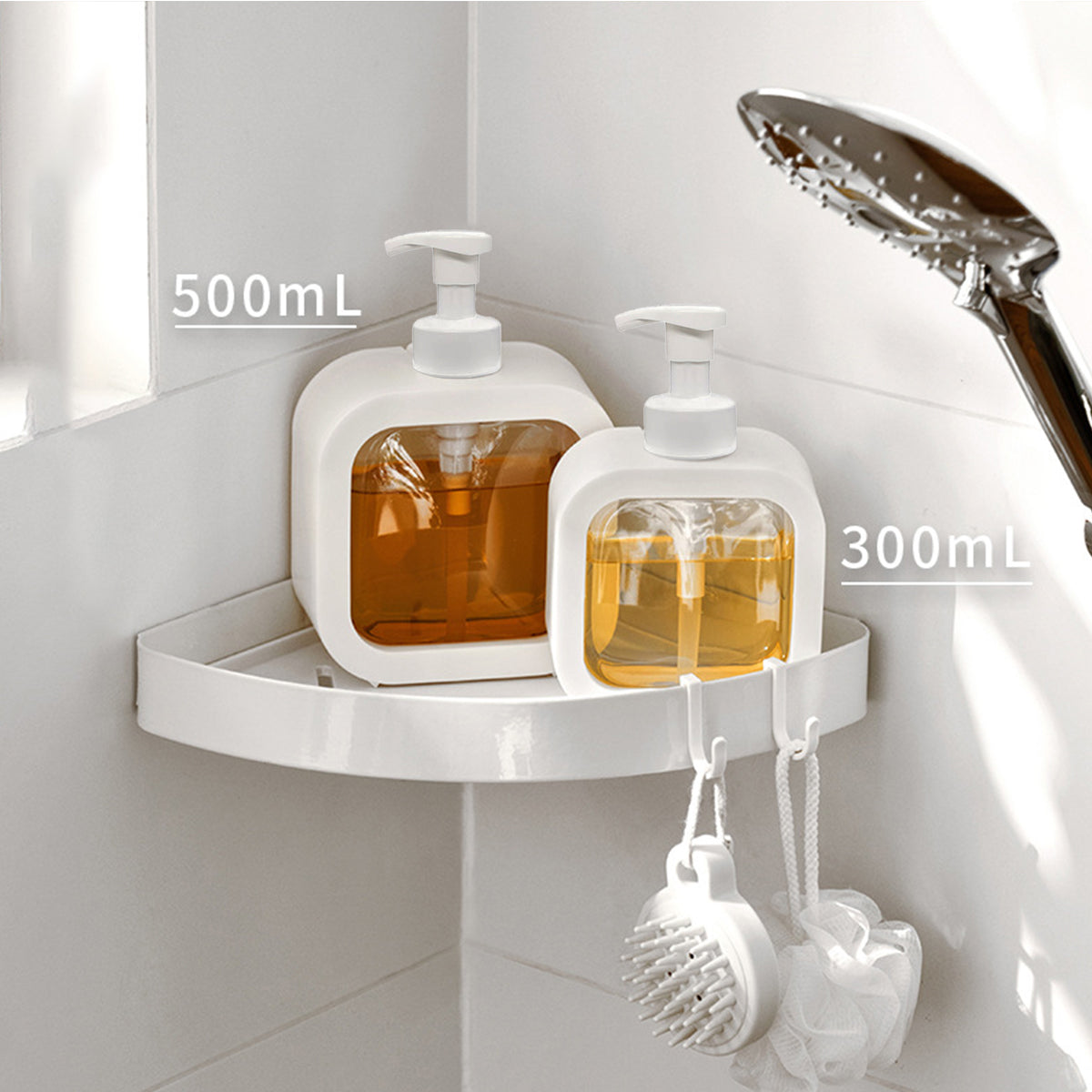 Refillable Bathroom Dispenser Bottle in 2 Sizes – Product View 3