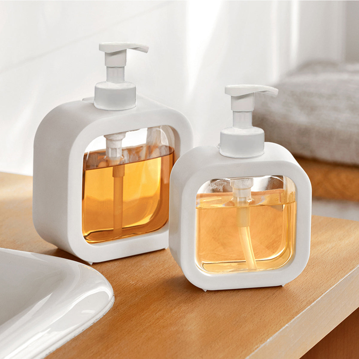 Refillable Bathroom Dispenser Bottle in 2 Sizes – Product View 9