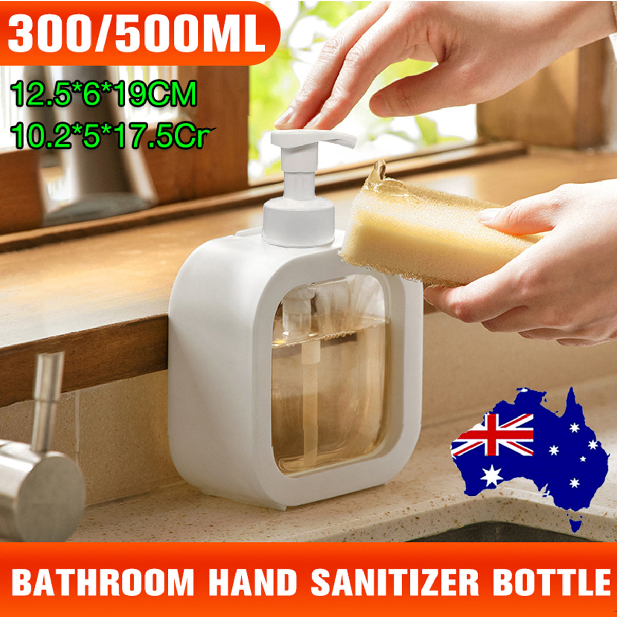 Refillable Bathroom Dispenser Bottle in 2 Sizes – Product View 2