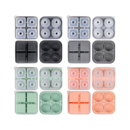 2pcs Silicone Ice Cube Tray Round and Square Ball Mold Set