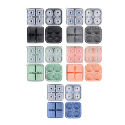 2pcs Silicone Ice Cube Tray Round and Square Ball Mold Set