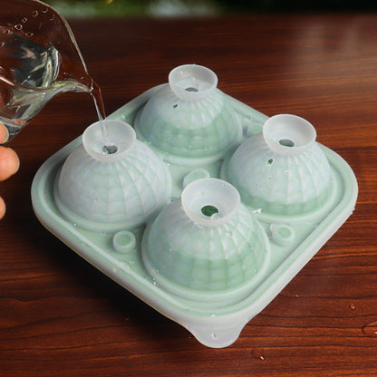 2pcs Silicone Ice Cube Tray Round and Square Ball Mold Set
