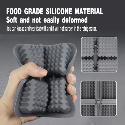2pcs Silicone Ice Cube Tray Round and Square Ball Mold Set