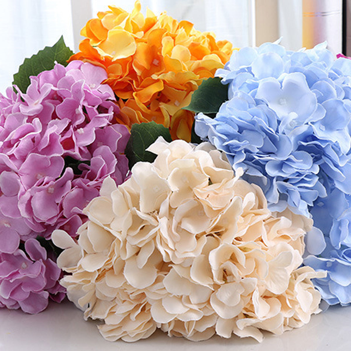 Artificial Hydrangea Bouquet 3pcs Silk Flowers Home Wedding Decor