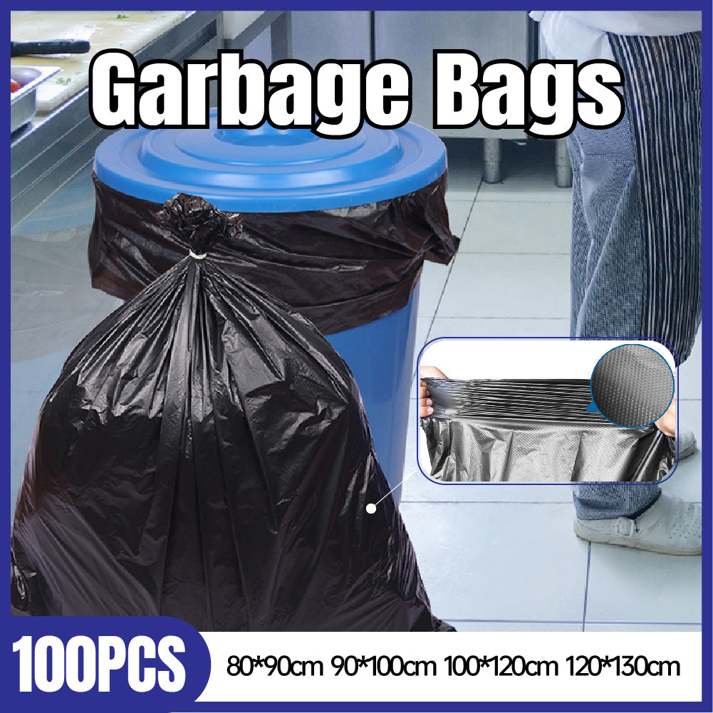 100 Pcs Heavy Duty Black Garbage Bags for Hotel Property