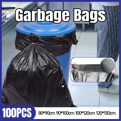 100 Pcs Heavy Duty Black Garbage Bags for Hotel Property