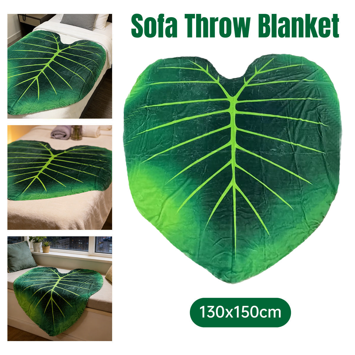 Leaf-Shaped Sofa Throw Blanket 150 × 150 cm – Product View 13