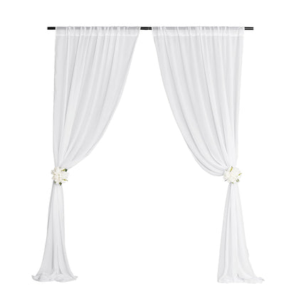 Sheer Voile Curtains Rod Pocket Window Panel for Bedroom 140cm x 230cm Drapes