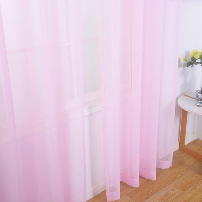 Sheer Voile Curtains Rod Pocket Window Panel for Bedroom 140cm x 230cm Drapes