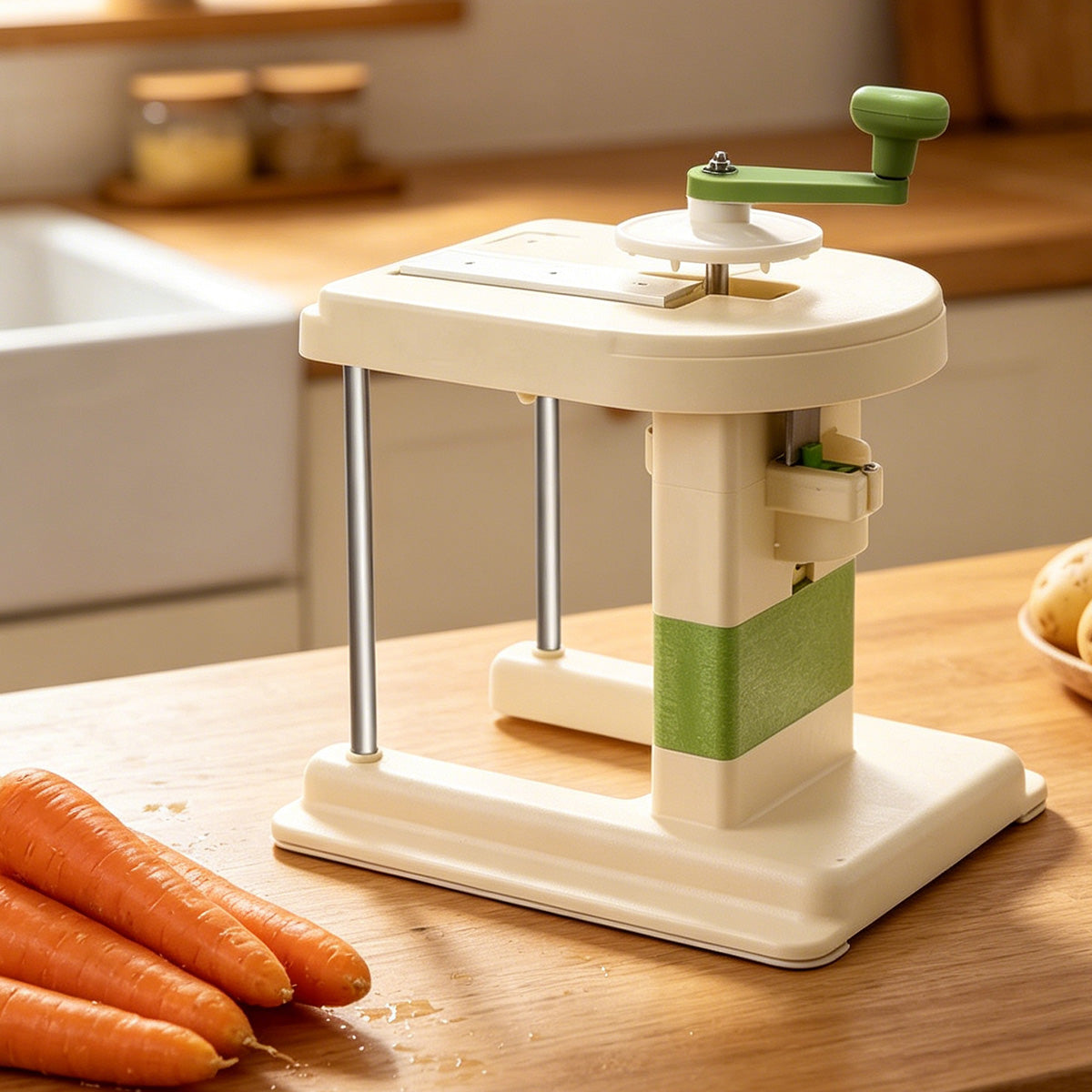 Hand Crank Vegetable Cutter for Kitchen Prep – Product View 7