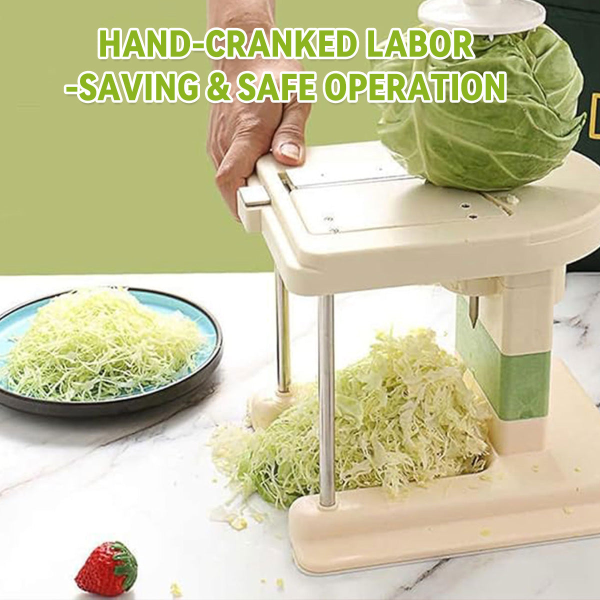 Hand Crank Vegetable Cutter for Kitchen Prep – Product View 2