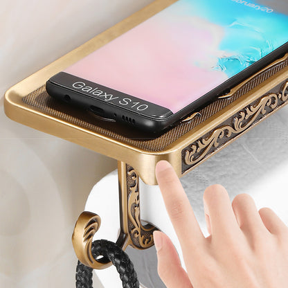 Wall Mounted Tissue Holder with Phone Shelf – Product View 4