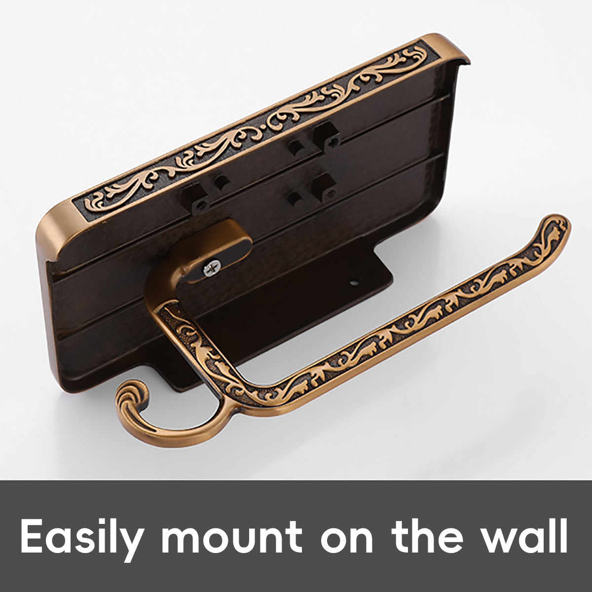 Wall Mounted Tissue Holder with Phone Shelf – Product View 14