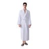 Cotton Bathrobe with Tie Waist and Pockets — White