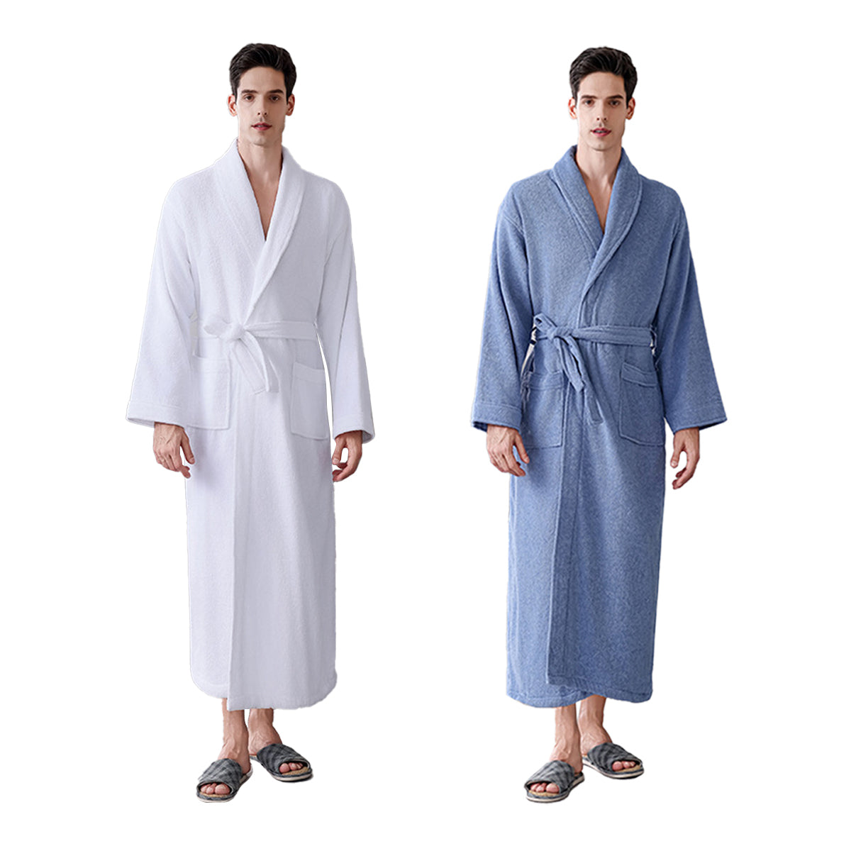 Quick Dry Cotton Bathrobe Absorbent Comfortable for Hotel Home Use