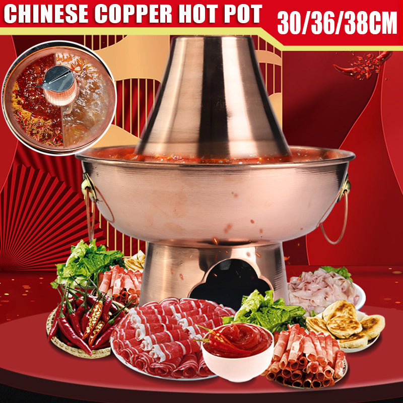 Stainless Steel Charcoal Chinese Copper Hot Pot for Beijing Cookware