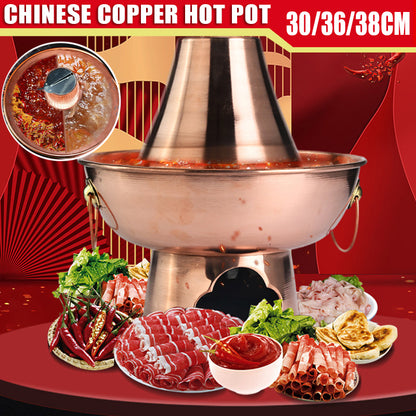 Stainless Steel Charcoal Chinese Copper Hot Pot for Beijing Cookware