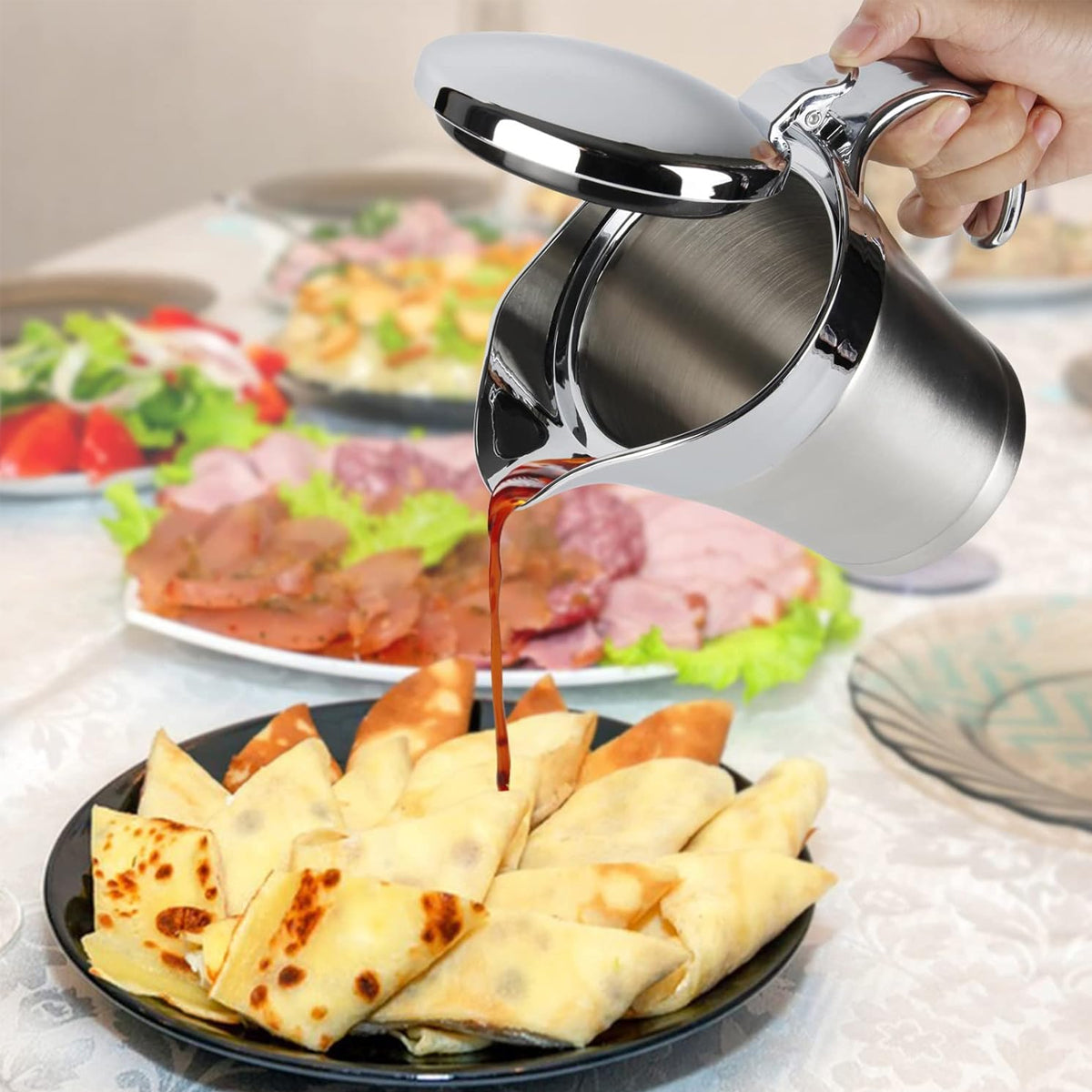 Stainless Steel Steak Sauce Pot Sauce Seasoning Pot Small for Gravy Kitchen