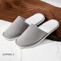 Custom branding reference – Jianyi Series – Slippers – Grey. Final design subject to quotation.