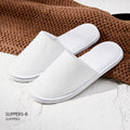 Custom branding reference – Jianyi Series – Slippers – White. Final design subject to quotation.