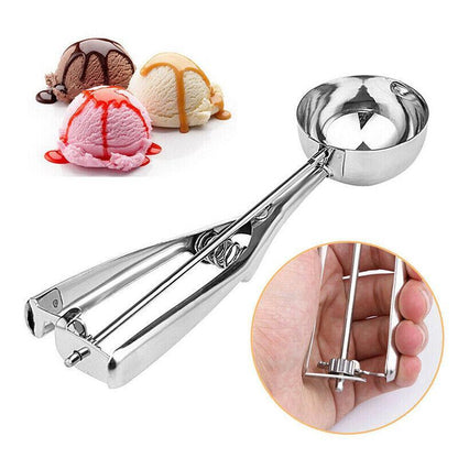 Stainless Steel Ice Cream Scoop with Trigger Release 6cm