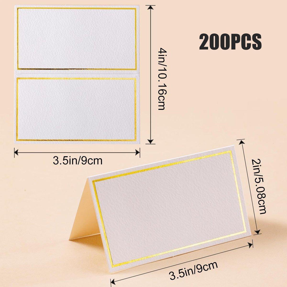 200 Pcs Gold Border Table Place Cards for Events – Product View 3