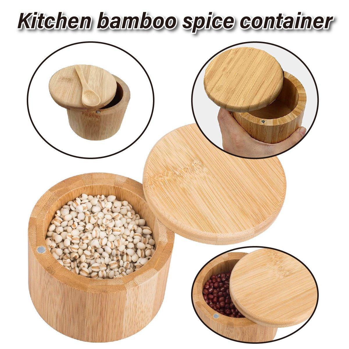 Bamboo Seasoning Pot with Swivel Lid and Spoon – Product View 15