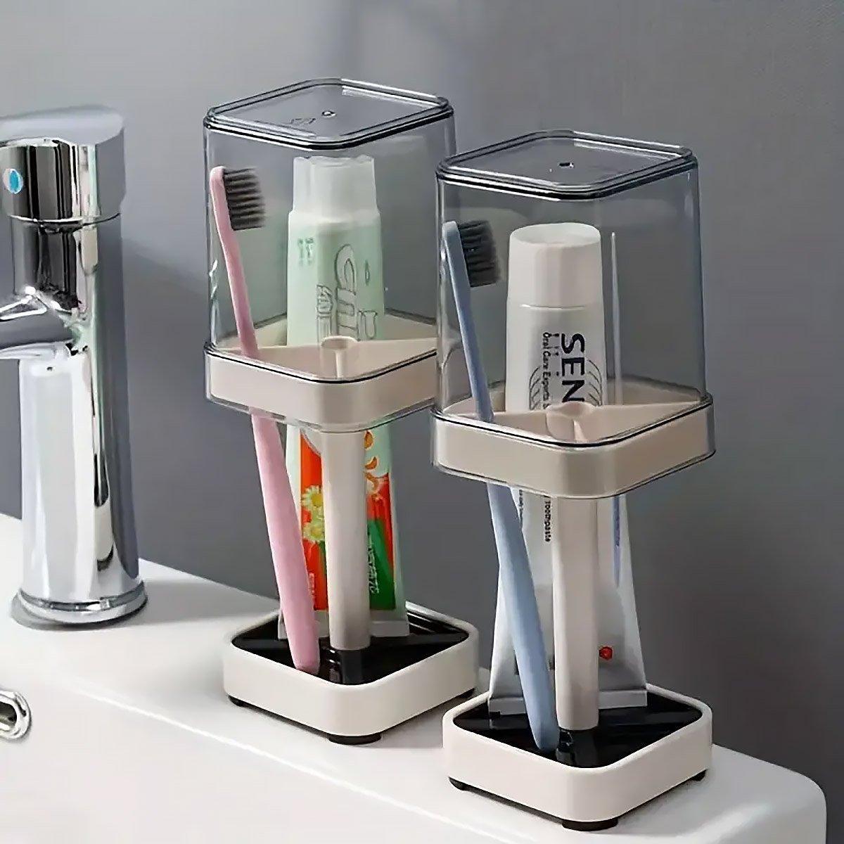 Toothbrush Holder Set with Dustproof Cover – Product View 11