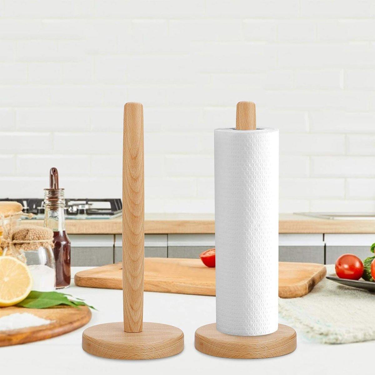 Beech Wood Paper Roll Holder for Countertop – Product View 4