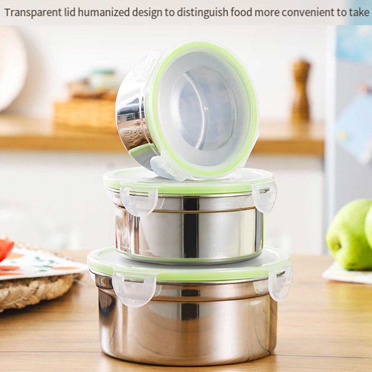 3 Pcs Stainless Steel Food Containers with Lids – Product View 6