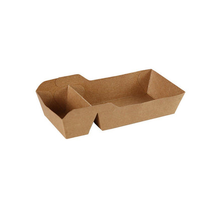 125PCS Dual-Compartment Kraft Food Boxes