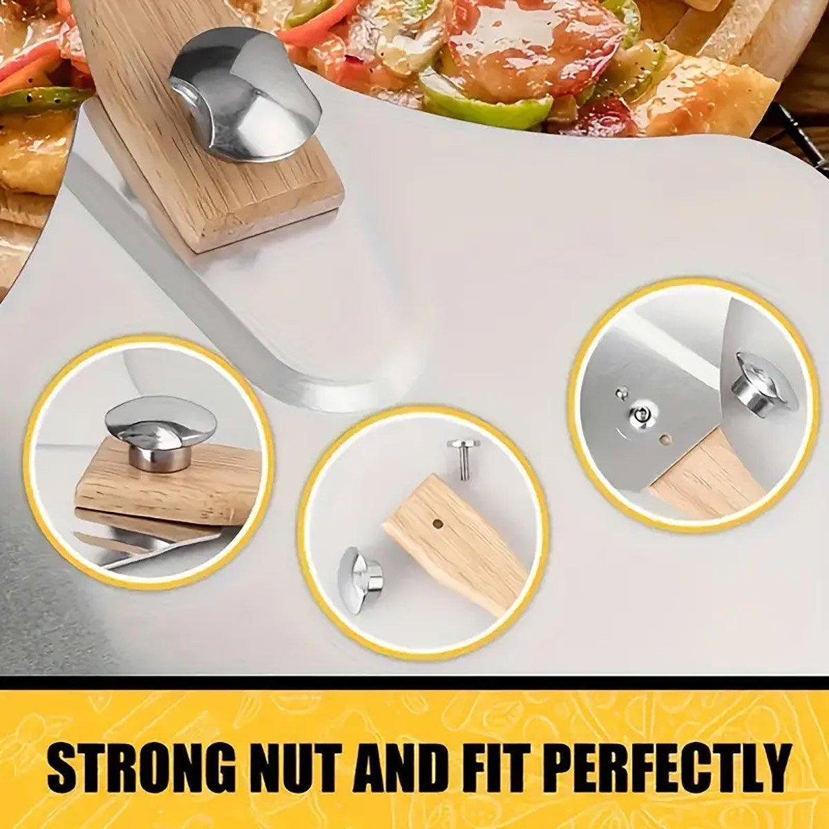 4 Pcs Pizza Tool Set with 12-Inch Aluminium Peel – Product View 9