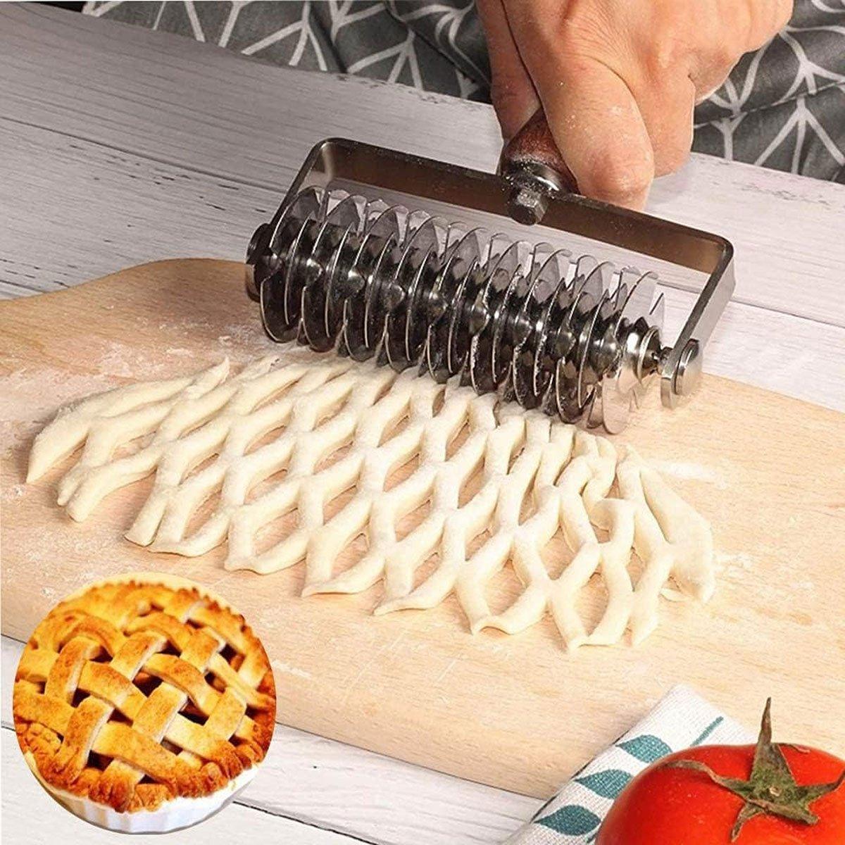 Stainless Steel Lattice Cutter with Wood Handle – Product View 4