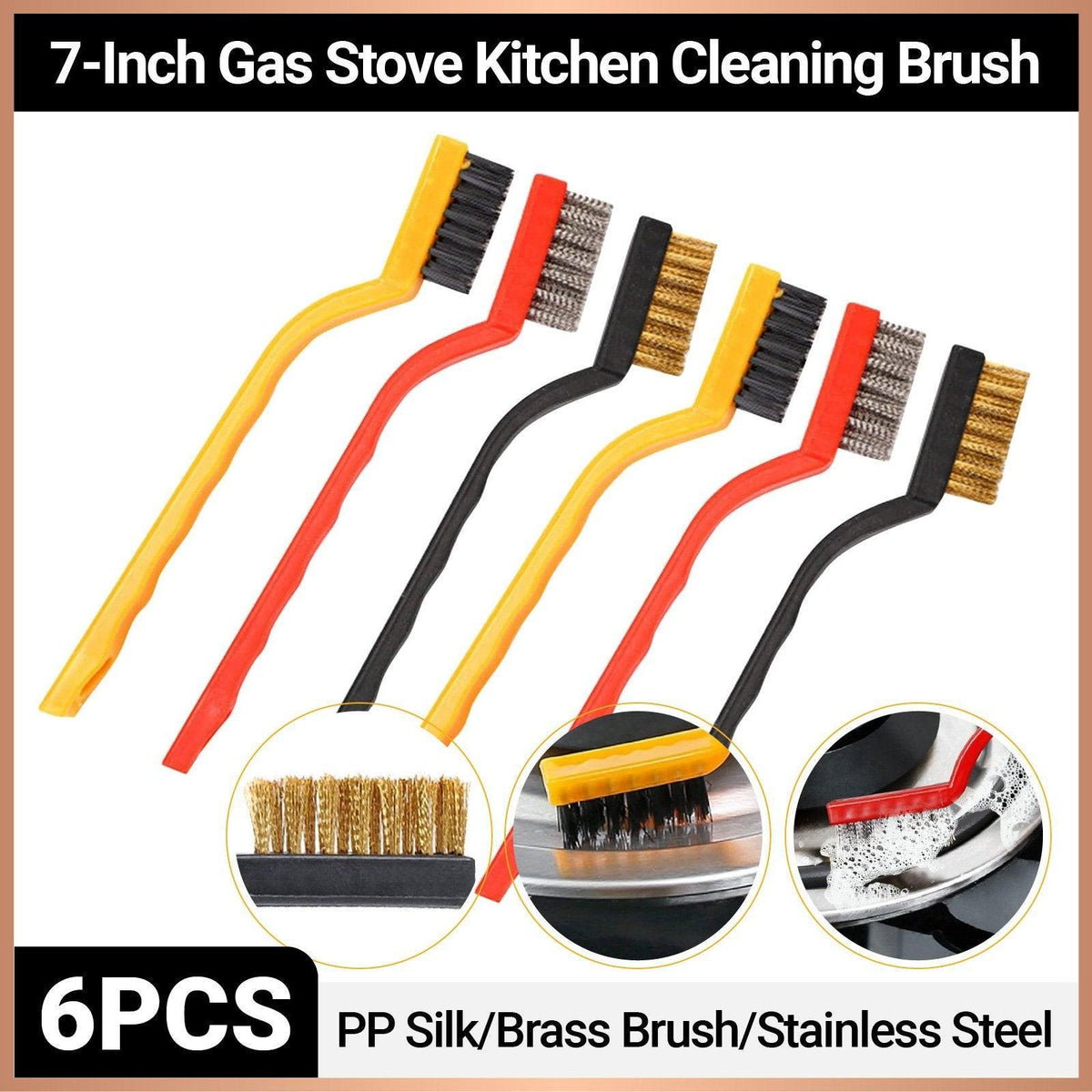 6 Pcs Gas Stove Cleaning Brush Set for Kitchens – Product View 2