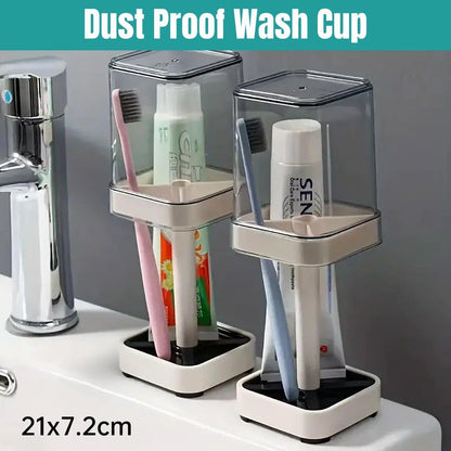 Toothbrush Holder Set with Dustproof Cover – Product View 2