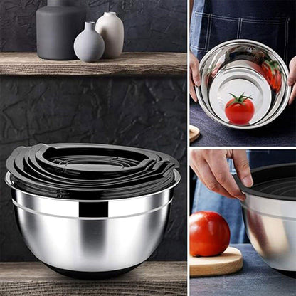 5 Pcs Stainless Steel Mixing Bowl Set for Kitchens – Product View 12