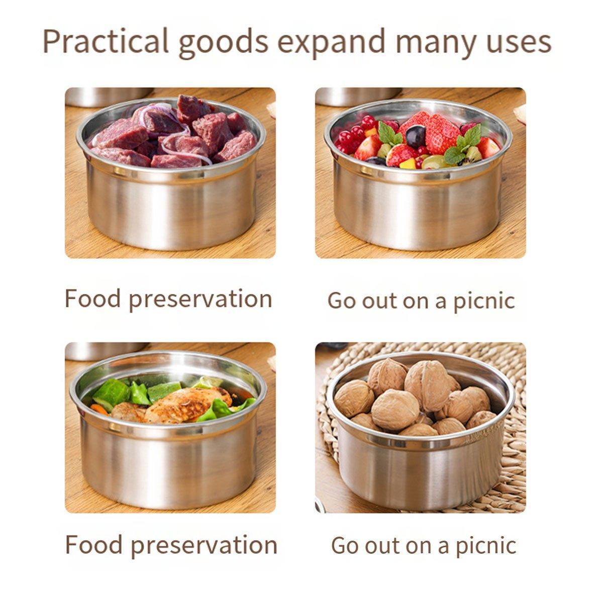 3 Pcs Stainless Steel Food Containers with Lids – Product View 5