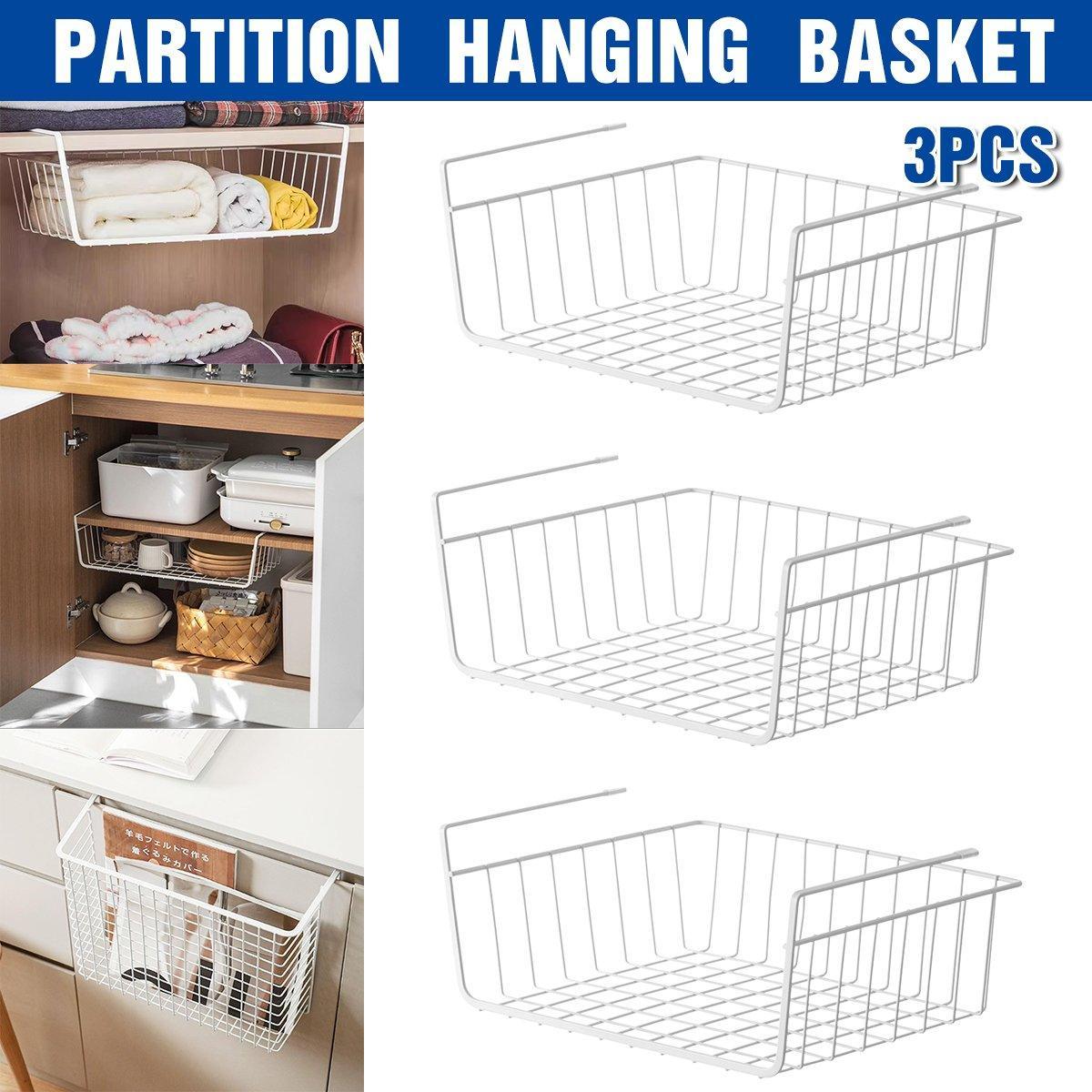 3 Pcs Under Shelf Wire Baskets for Storage – Product View 13