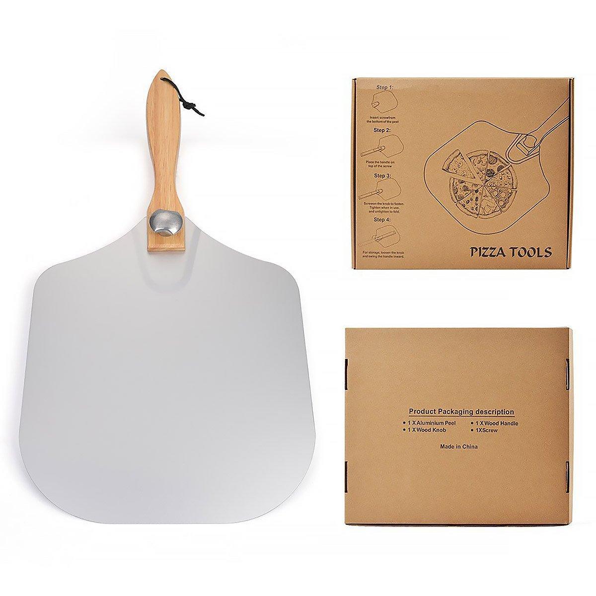 4 Pcs Pizza Tool Set with 12-Inch Aluminium Peel – Product View 15