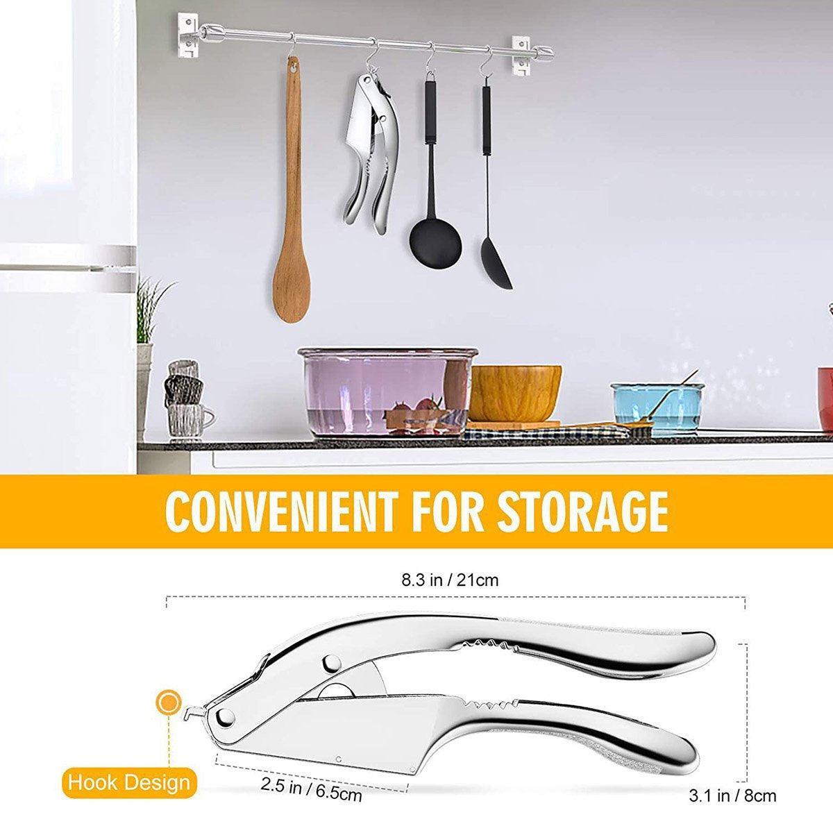 Aluminium Alloy Garlic Press with Dual Function – Product View 3