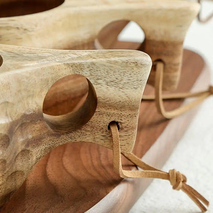 Walnut Wood Drinking Cup with Single Hole Handle – Product View 12
