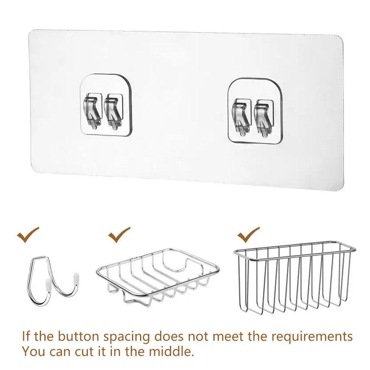 12 Pcs No-Drill Clear Hooks for Bathroom Shelves – Product View 11