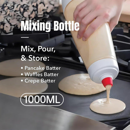 1000ml Batter Mixing Bottle with Mixing Ball – Product View 2