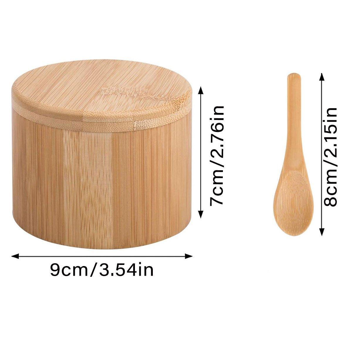 Bamboo Seasoning Pot with Swivel Lid and Spoon – Product View 3