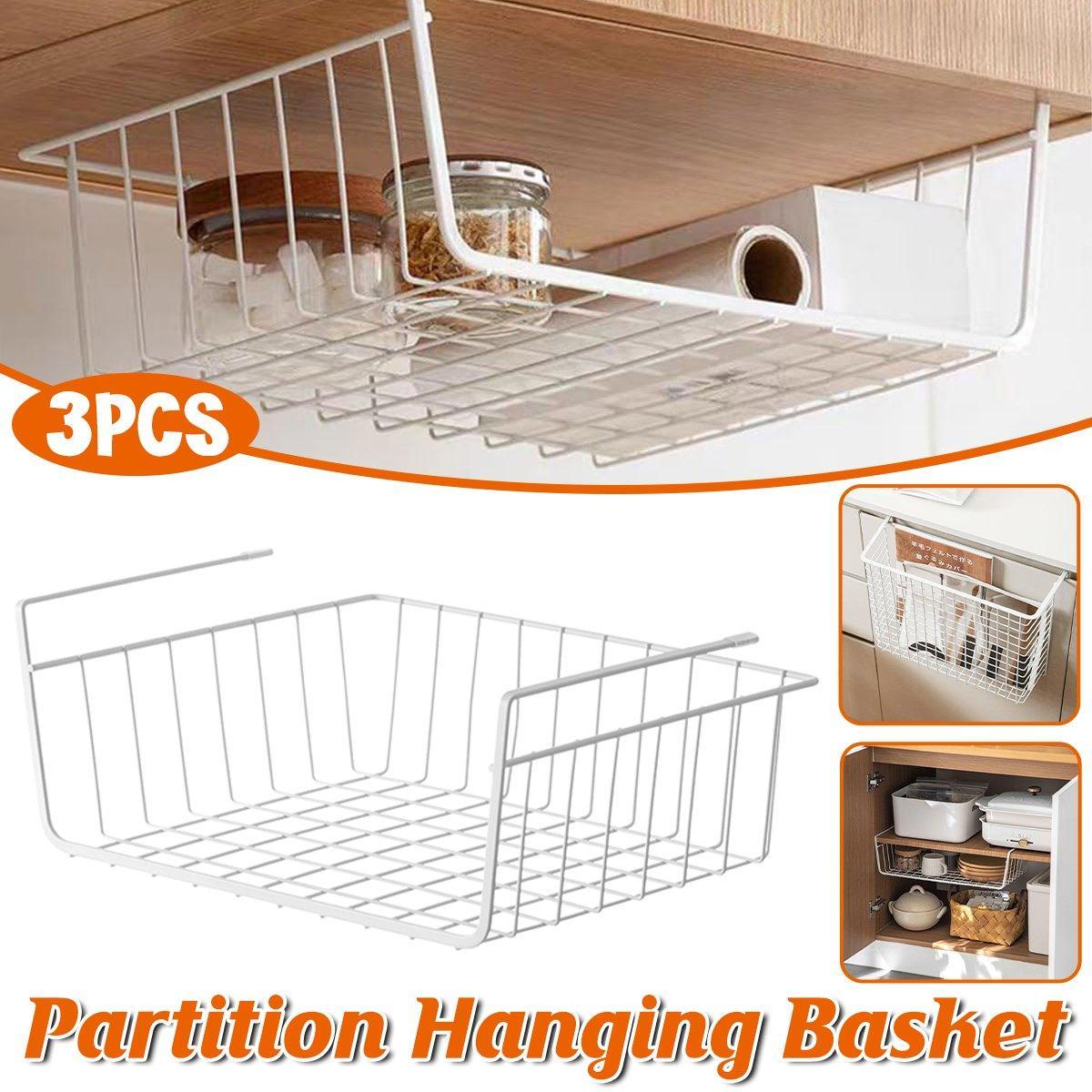 3 Pcs Under Shelf Wire Baskets for Storage – Product View 2