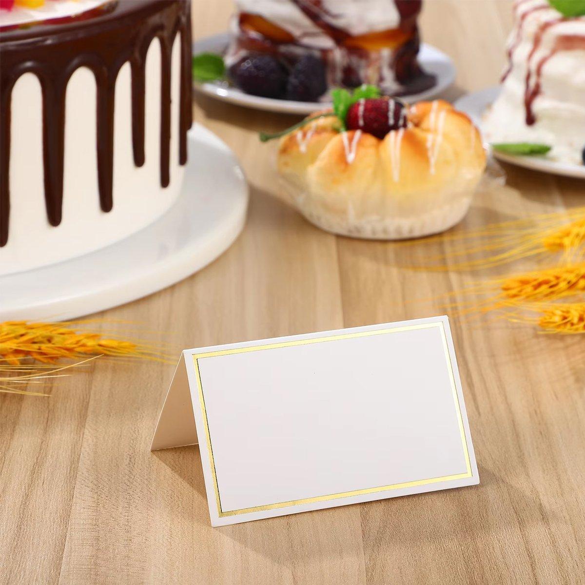 200 Pcs Gold Border Table Place Cards for Events – Product View 9