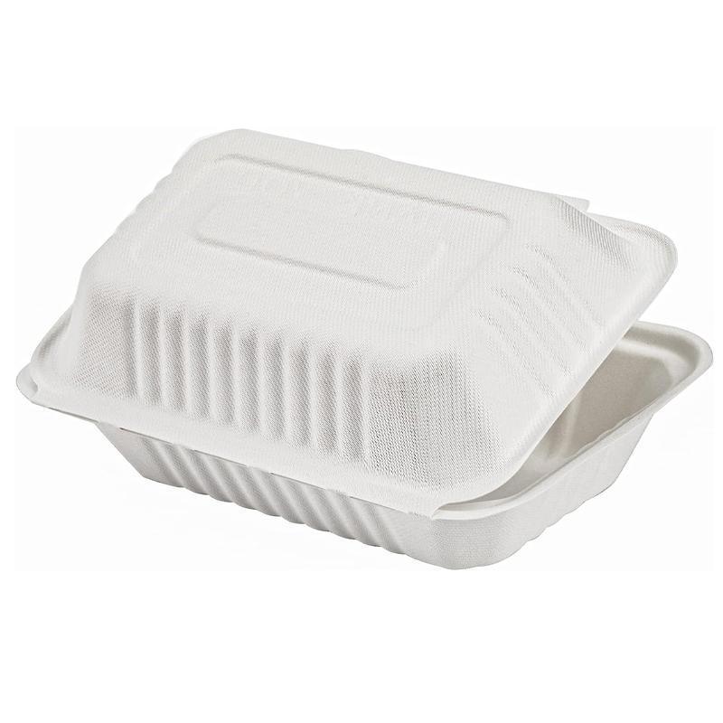 Sugarcane Clamshell Food Boxes in Bulk Packs – Product View 8