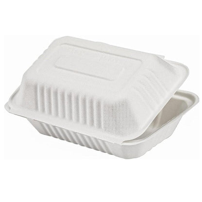 Sugarcane Clamshell Food Boxes in Bulk Packs – Product View 8