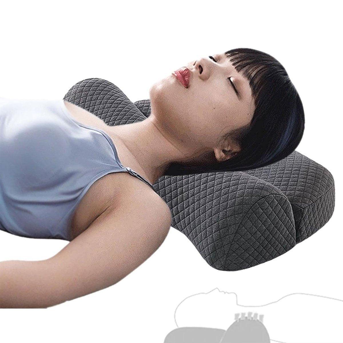 Grey Contoured Neck Pillow for Hotel Guest Beds – Product View 12